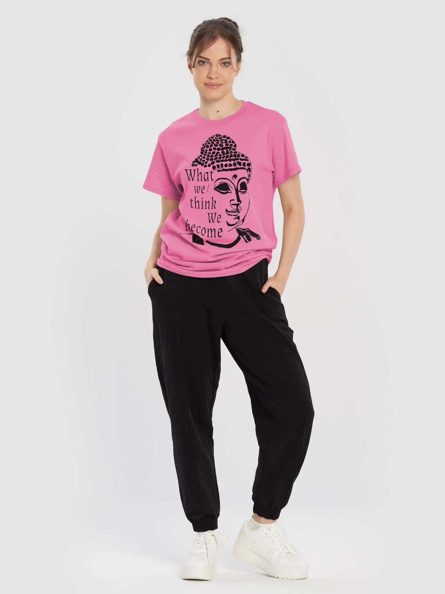 What We Think We Become Heavy weight T-shirt - black print product image (5)