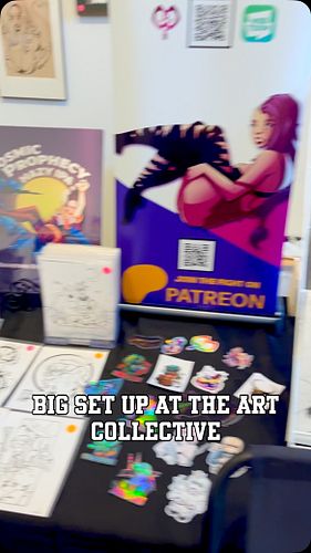 Here’s a huge set up at the Sioux Falls @art_collective_sf! Comics, prints, shirts, coloring books, and more!

#brimstonestud...