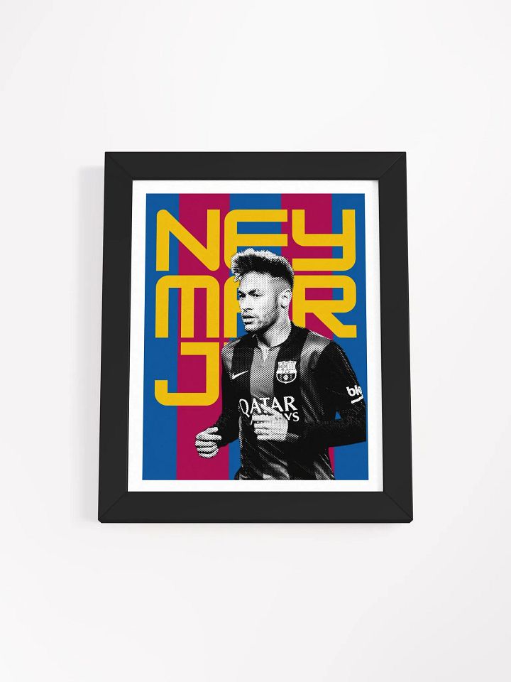 Neymar Jr BW Barcelona Name Art Framed Print product image (1)