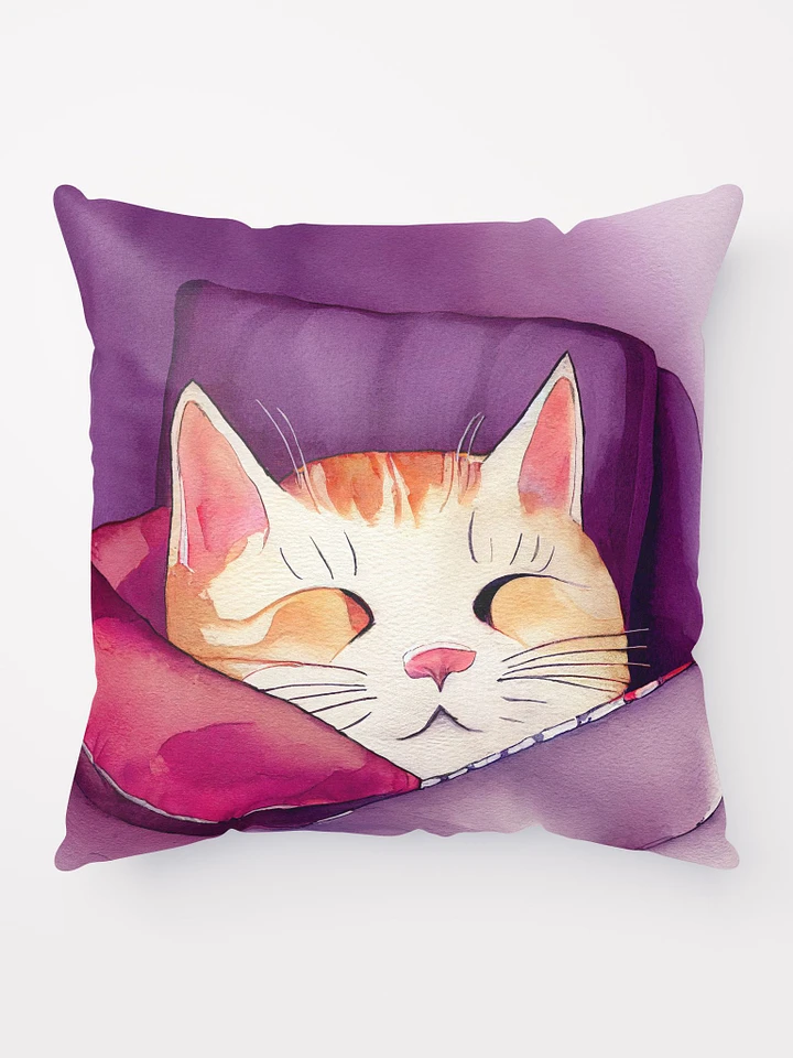 Face of Contentment - Cat Throw Pillow product image (1)