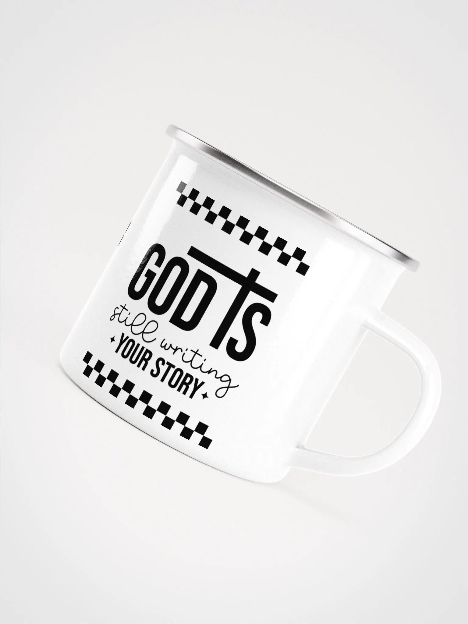 God is Still Writing My Story Enamel Mug product image (1)