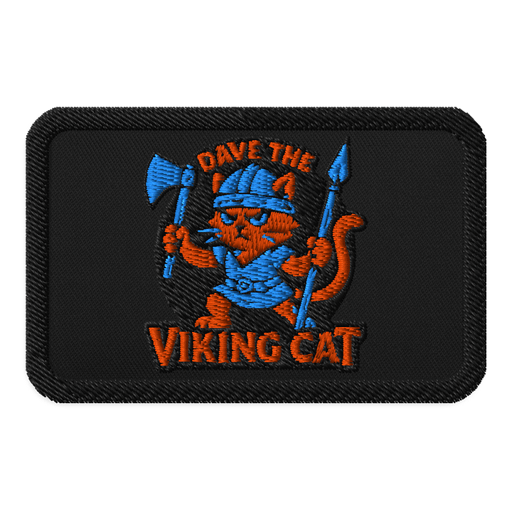 Dave the Viking Cat Axe and Spear Sew on Patch product image (1)