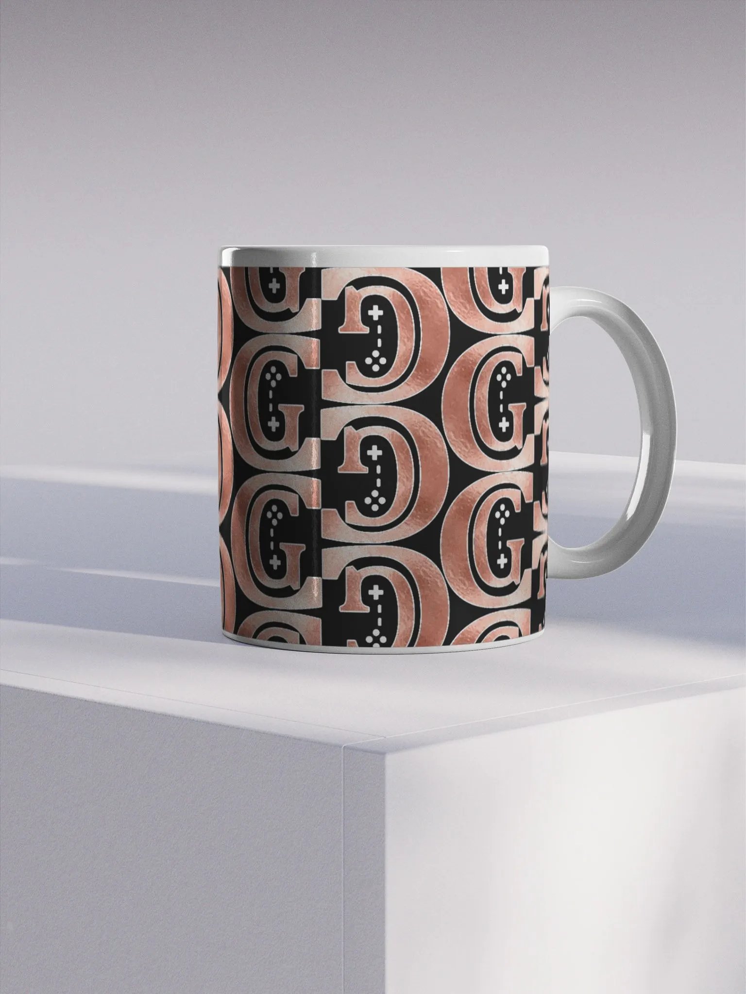 Dark Rose Gold Logo Pattern Mug product image (4)
