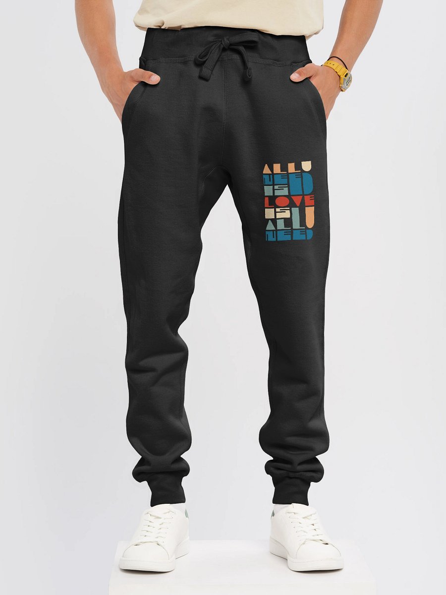All You Need Is Love. Love Block Typography Fleece Joggers product image (5)