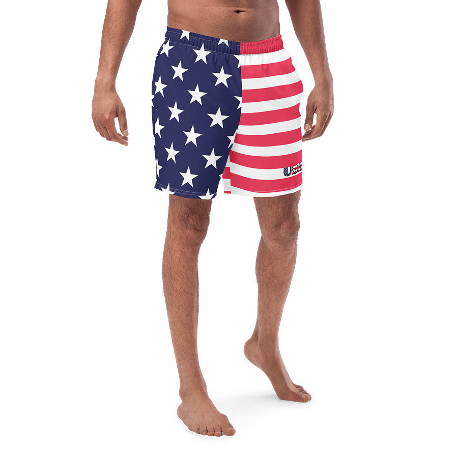 American Flag All-Over Swim Trunks product image (1)