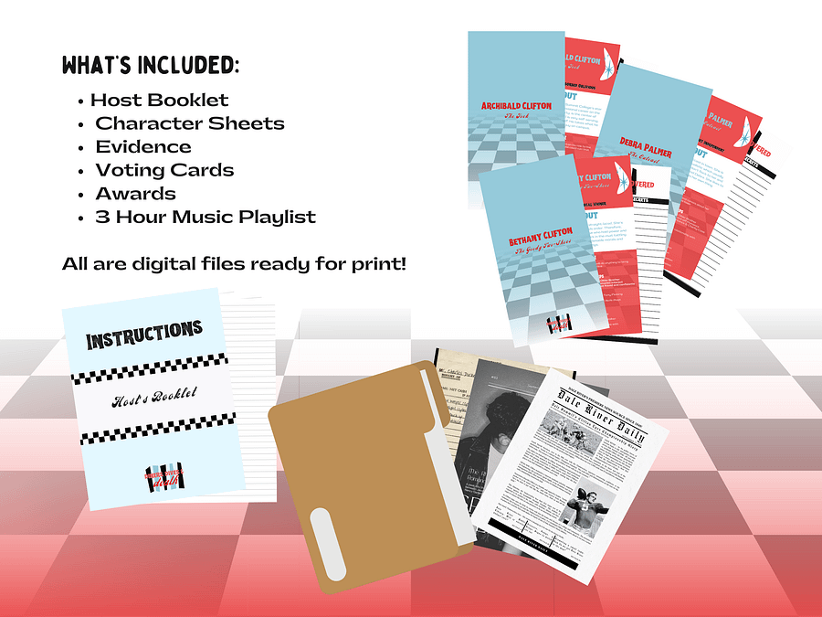 Diners, Dives & Death - A 1950s Murder Mystery - 10-25 Player Base Game product image (2)