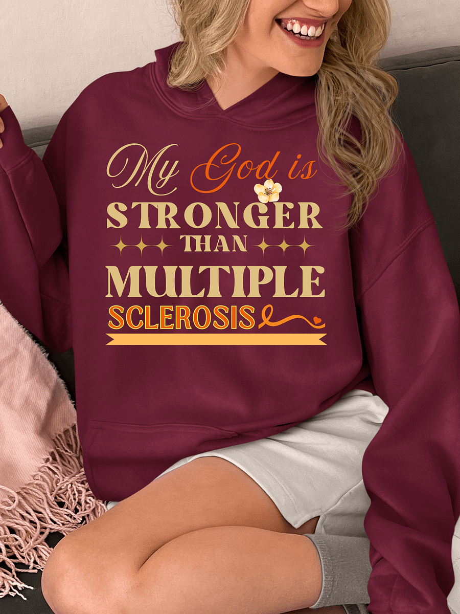 My God is Stronger Than Multiple Sclerosis Disease Gildan Hoodie product image (15)