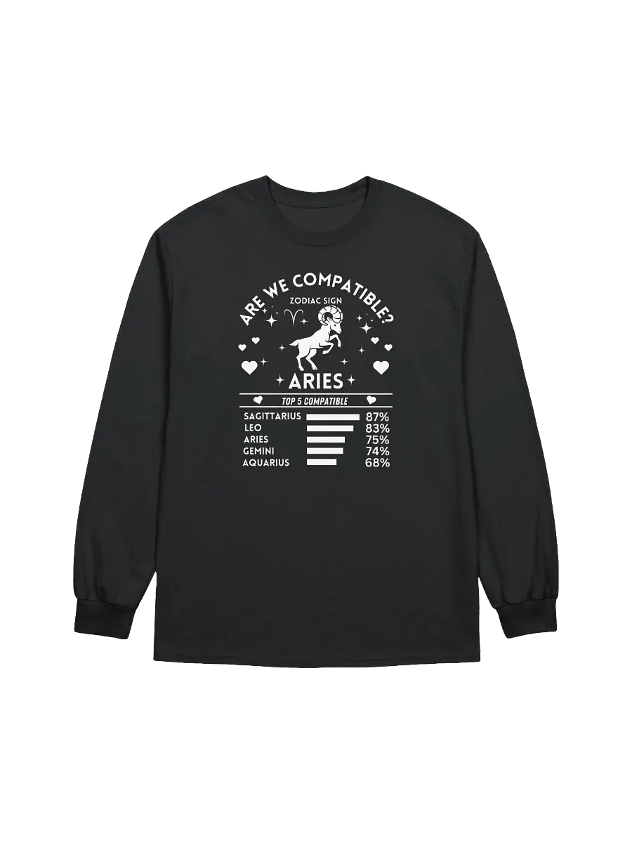 Aries Zodiac Sign Romantic Compatibility - Gildan Ultra Cotton Unisex Long Sleeve T-Shirt - Dark Colors product image (2)