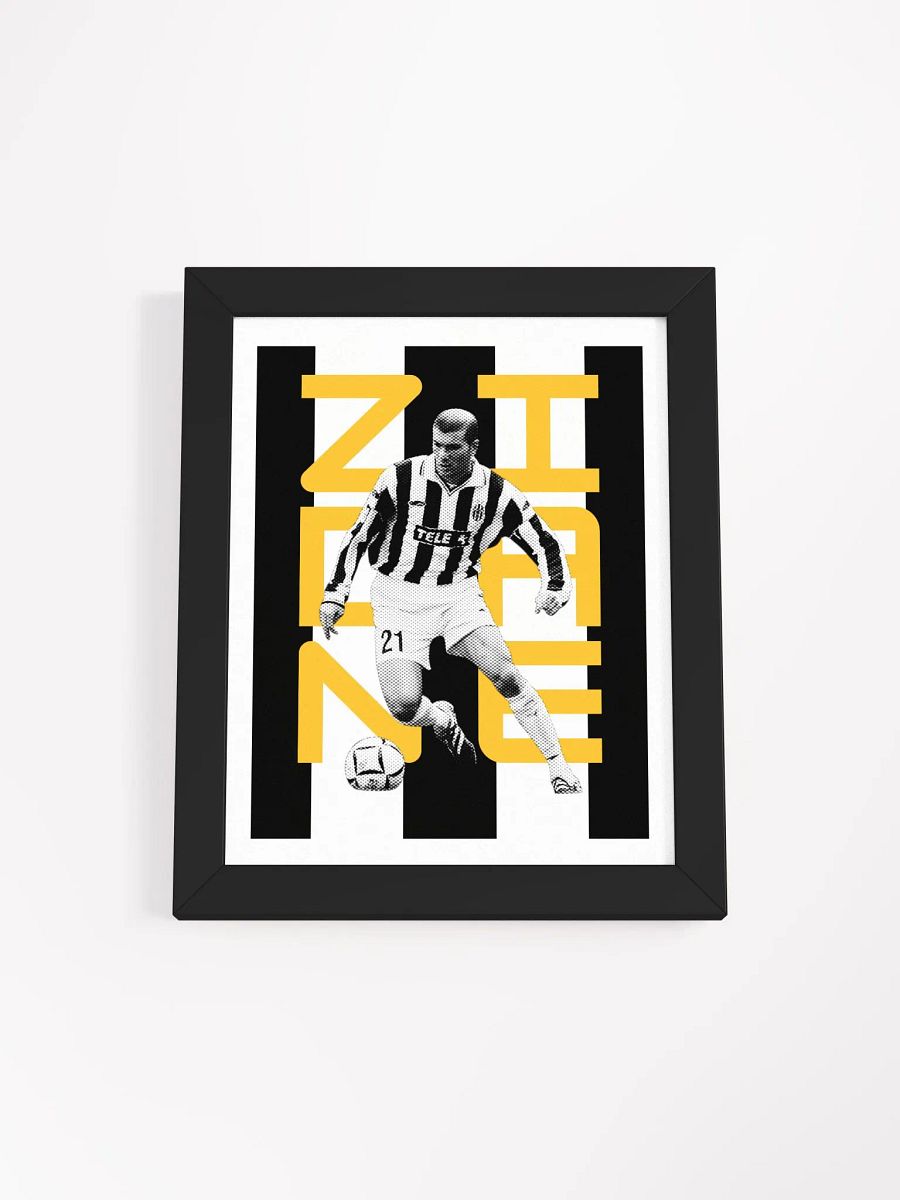Zinedine Zidane BW Juventus Name Art Framed Print product image (4)