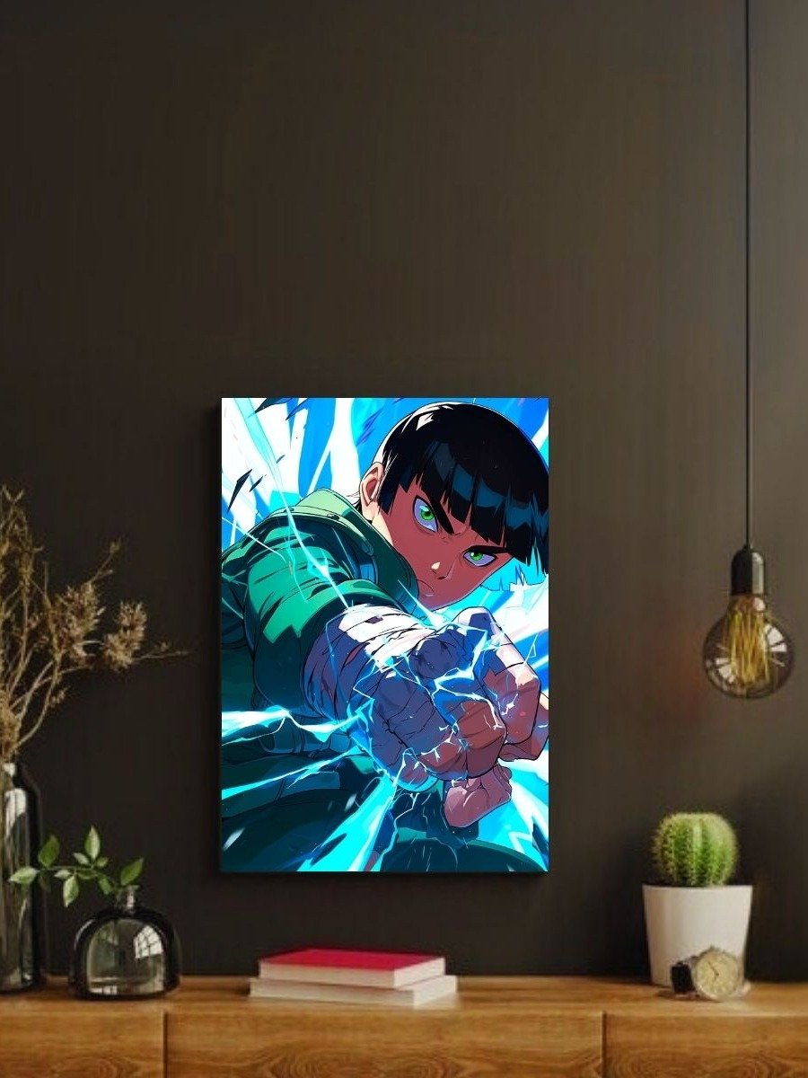 Naruto Rock Lee Gates Open Lightning – Glossy 8x10 Metal Print product image (2)