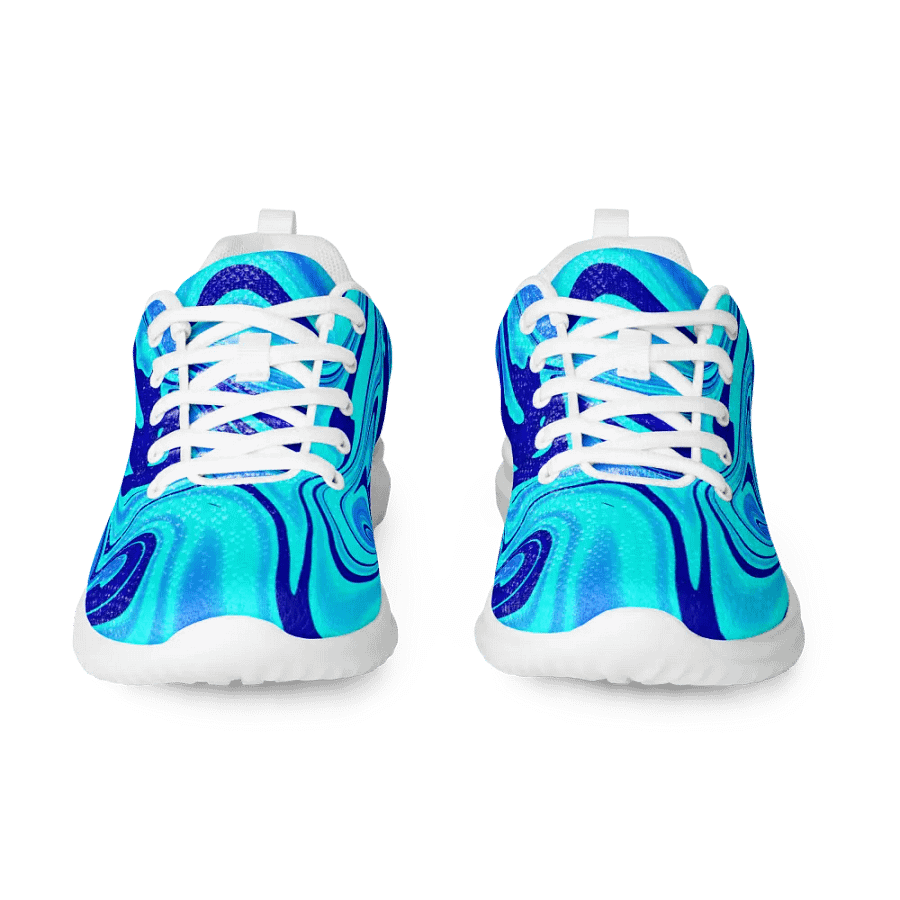 Women's Athletic Shoes - Light and Dark Blue Digital Fluid Art product image (3)