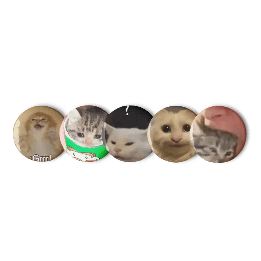 Set of Pin Buttons: Meme Cats 16 product image (3)