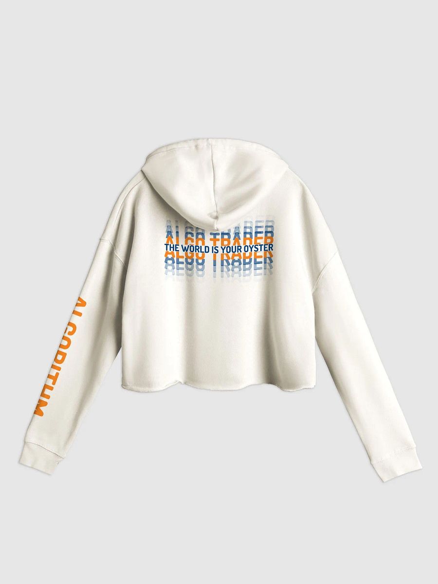 World is your oyster Crop Hoodie blue product image (3)
