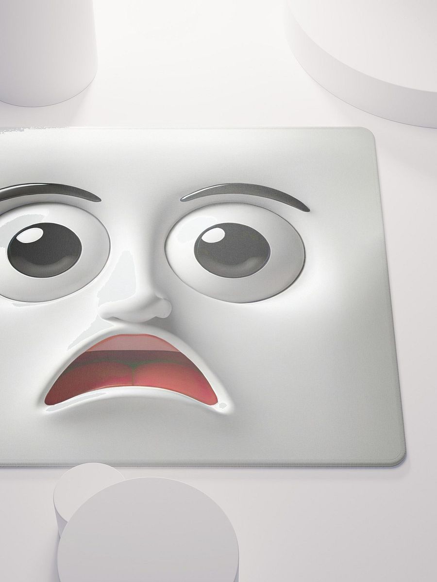 Surprised Cartoon Face Gaming Mouse Pad: Level Up Your Gaming Experience! product image (5)