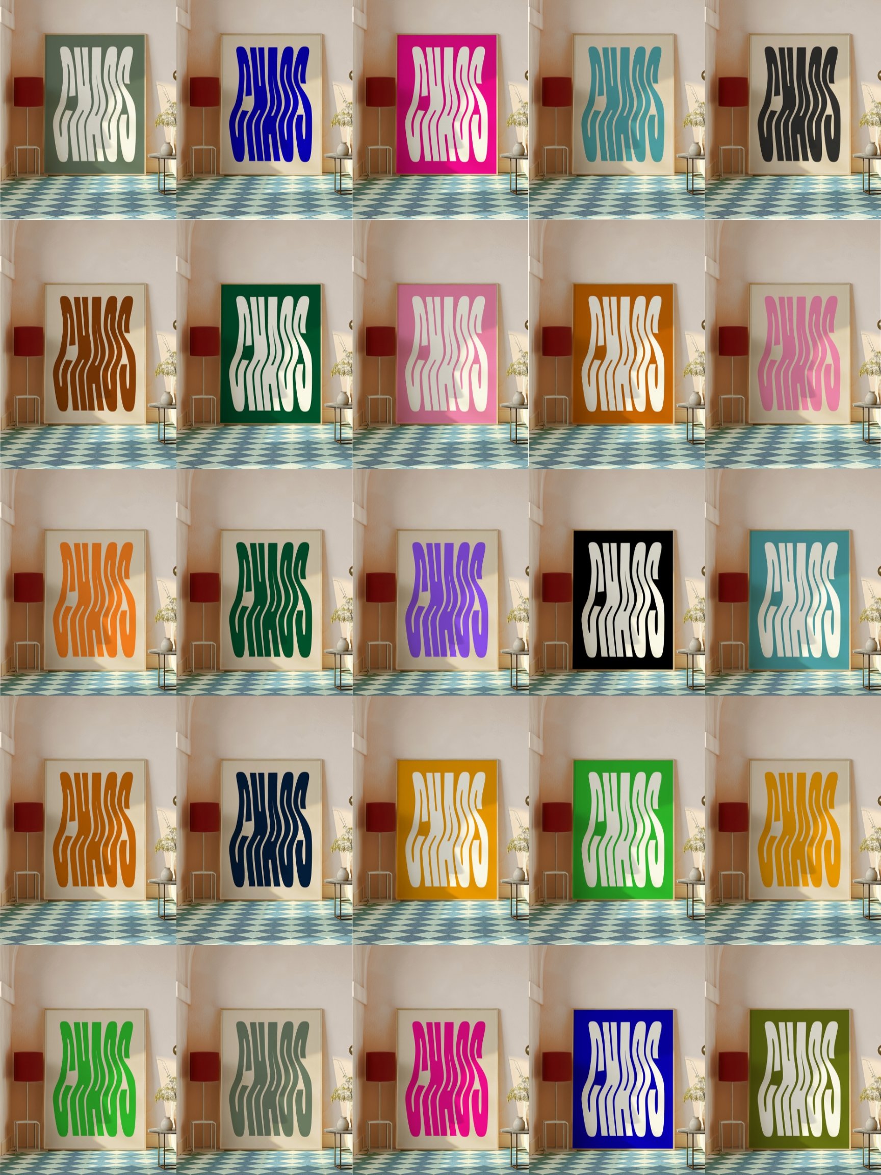 CHAOS Poster Wavy Print Large Printable Aesthetic Room Decor product image (2)