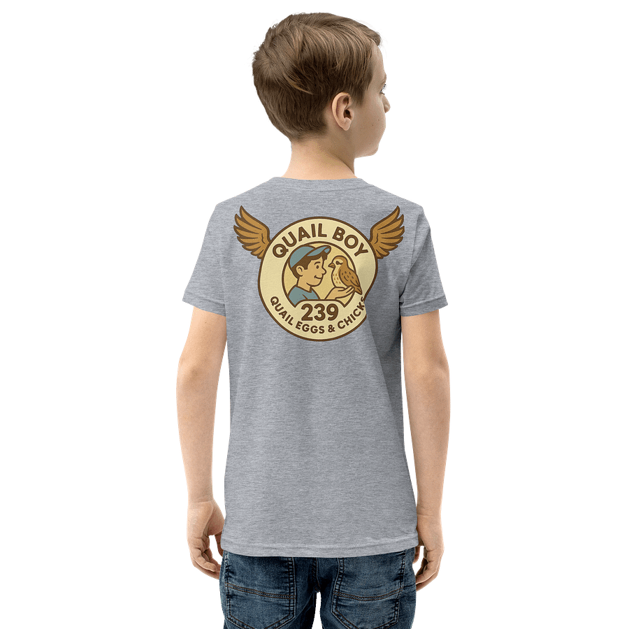 Quail Boy Youth T-Shirt – Cute Farm Bird Graphic on Bella+Canvas Kids Tee product image (5)