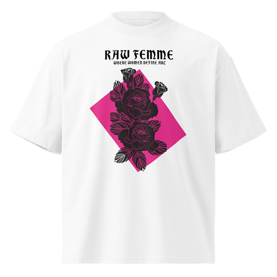 Where Women Define Art – Rose Emblem Oversized Tee product image (1)