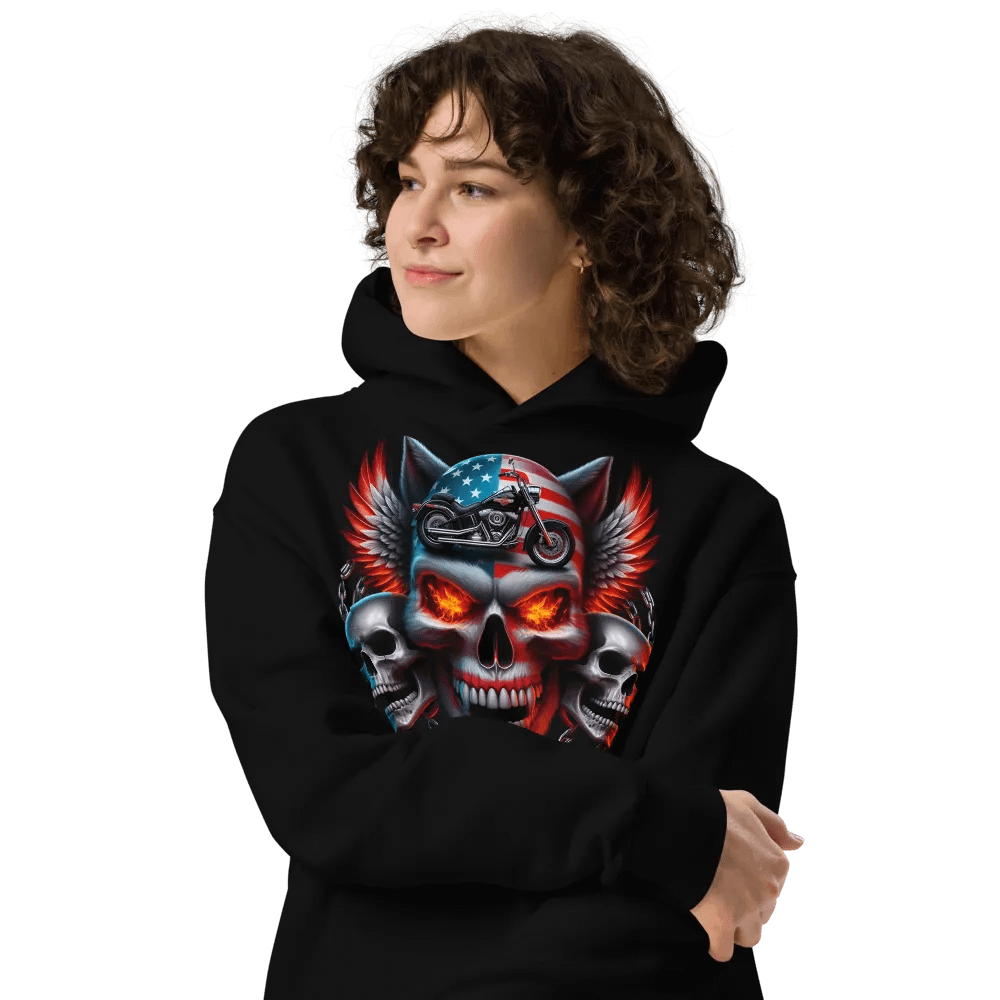 Fierce Patriot Skull Oversized Hoodie #40 product image (4)