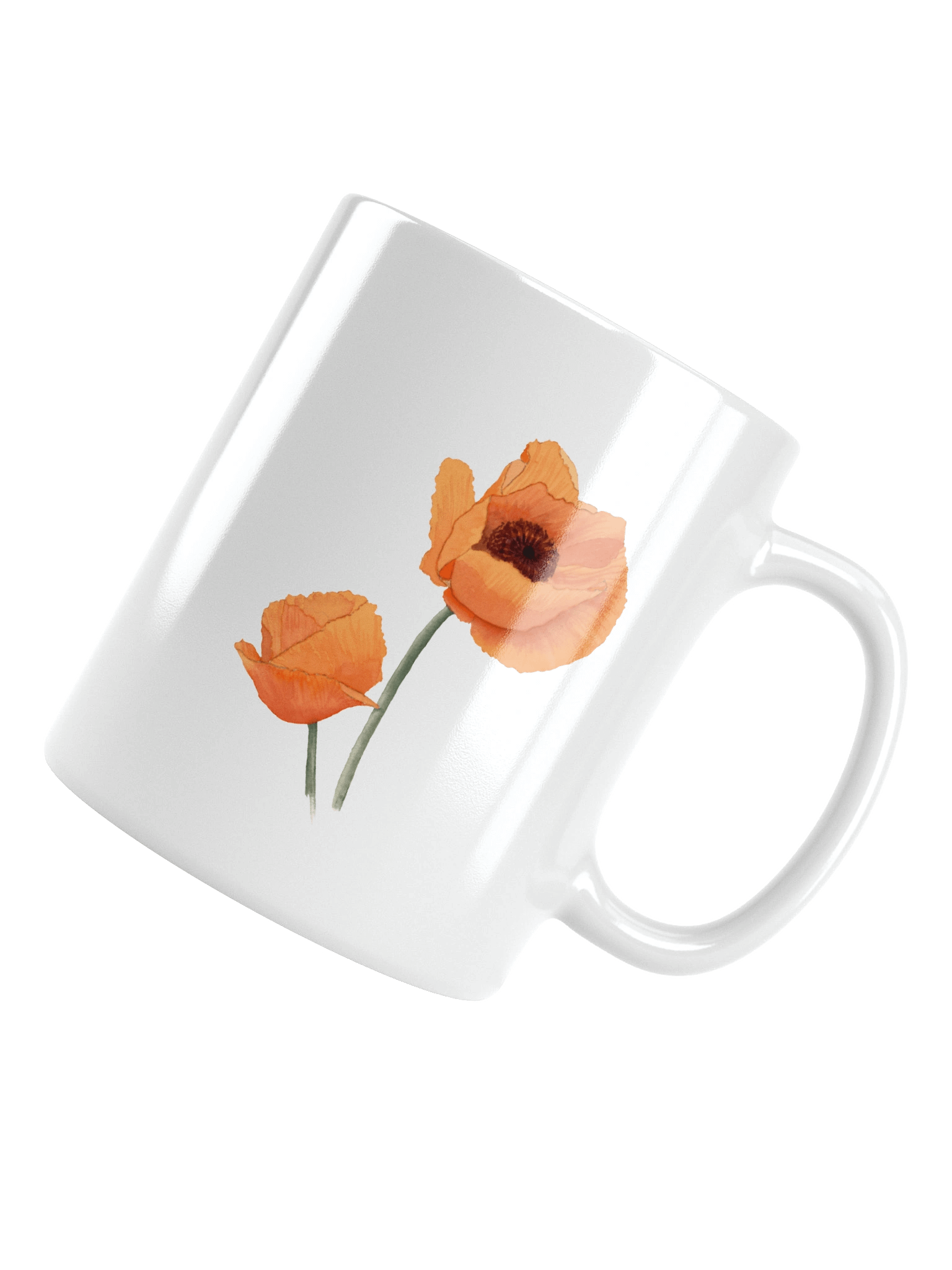 Orange Poppies White Glossy Mug product image (4)
