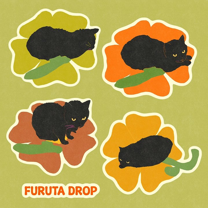 cozy floral cats sticker sheet product image (1)