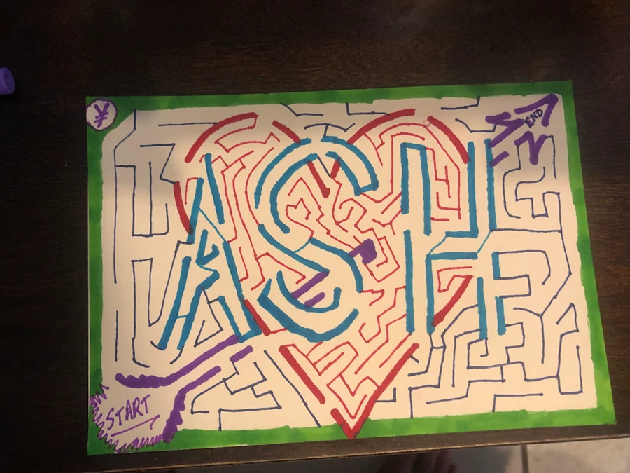 Custom Hand Drawn aMAZEking Maze, YO(u)! product image (14)