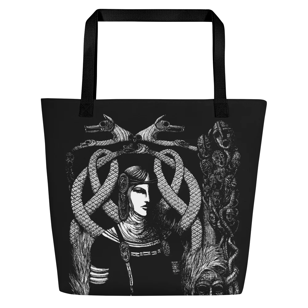 Hel in Black All-Over Tote Bag Two Artworks in One product image (2)