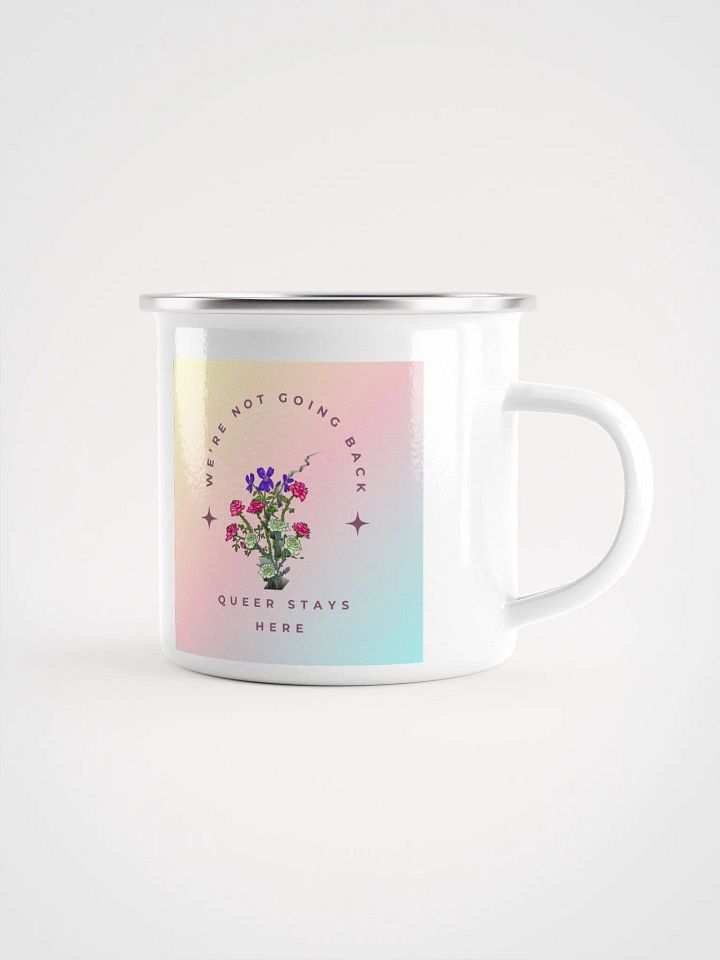 Queer Stays Here Enamel Mug product image (1)