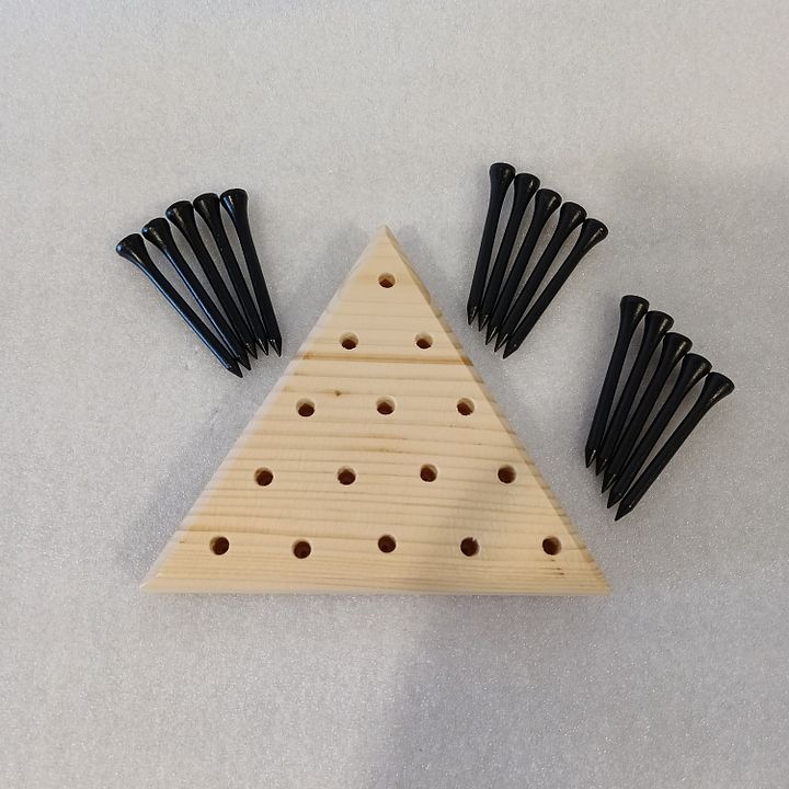 Triangle Peg Game with NATURAL WOOD Base product image (1)