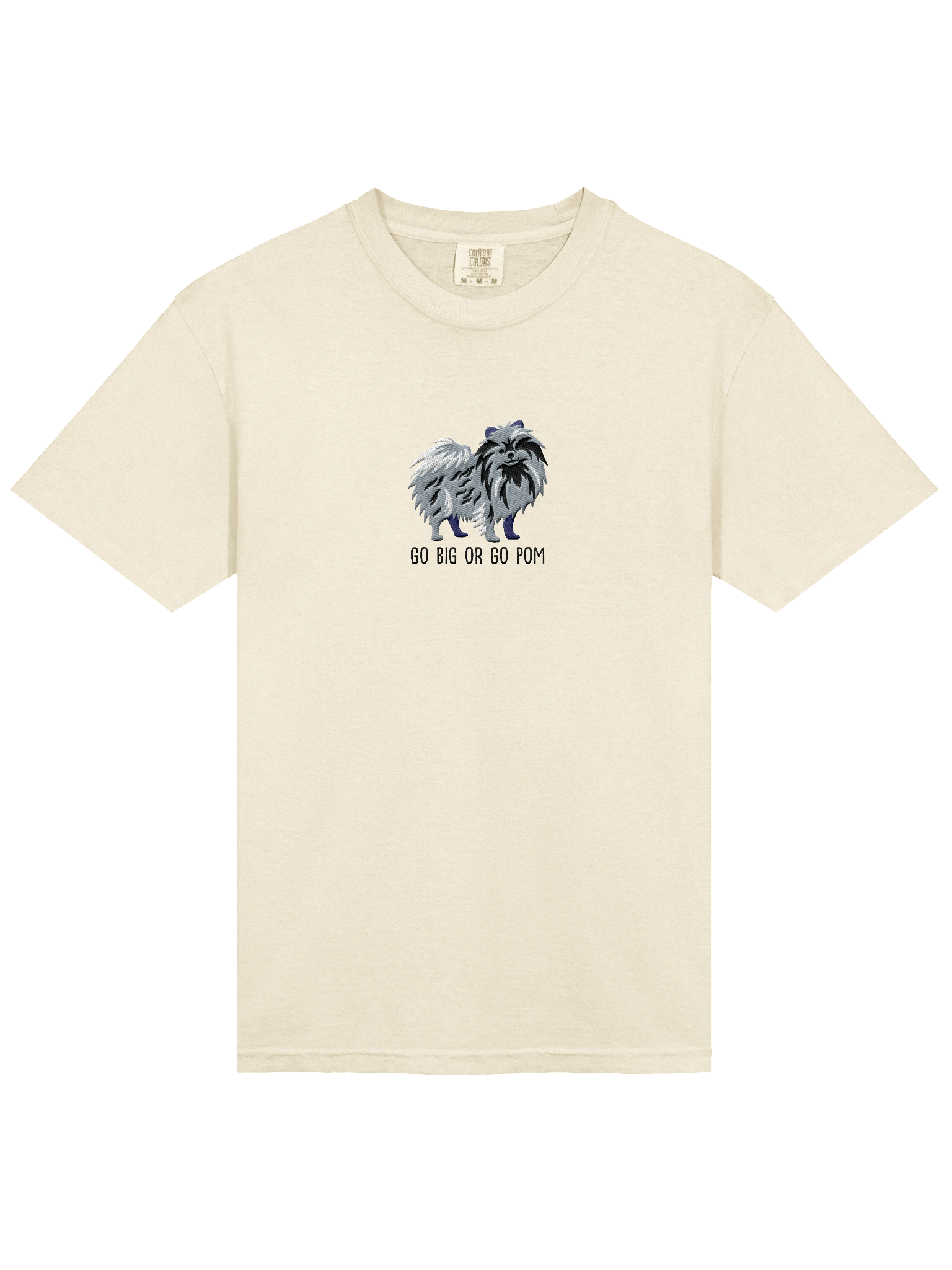 Go Big or Go Pom T-Shirt(Embroidered) of a Pomeranian(Blue Merle) product image (43)