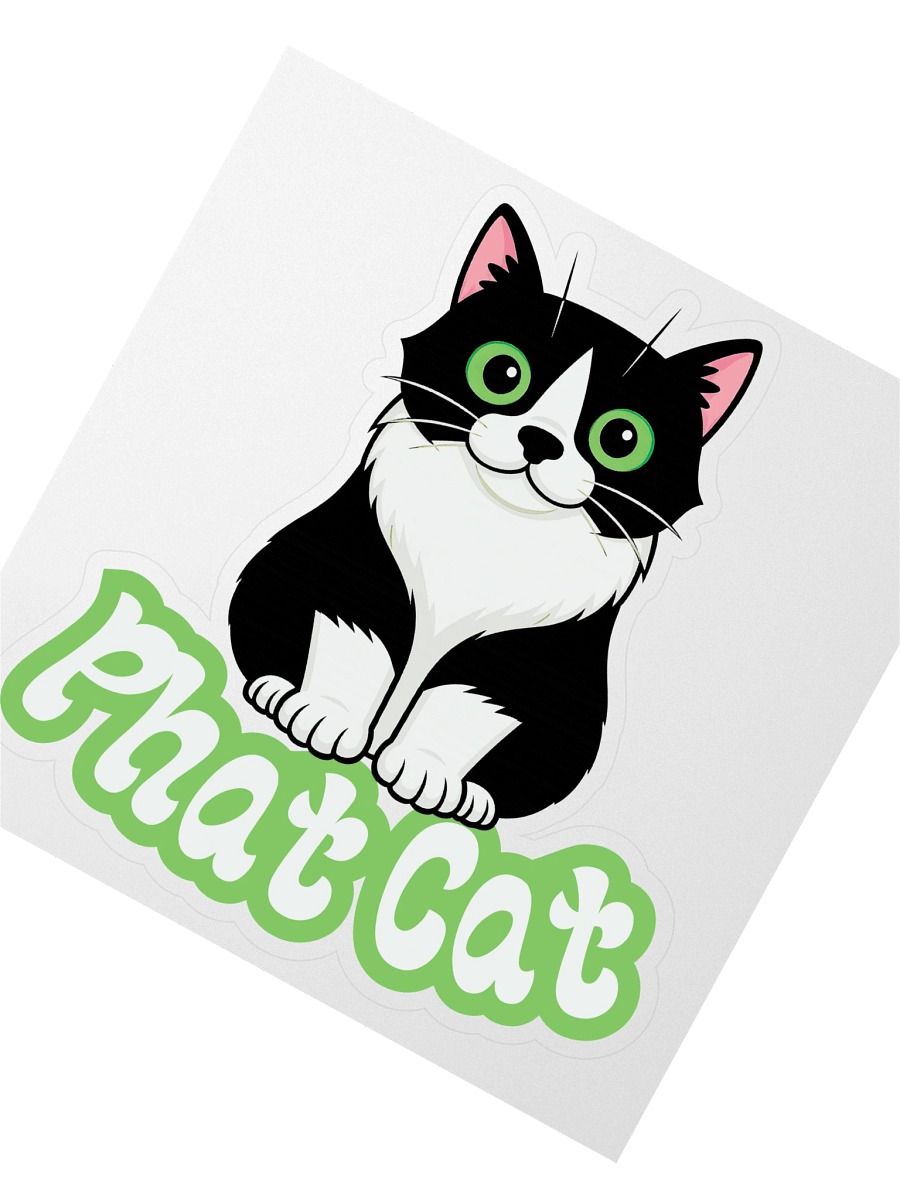Large Phat Cat Sticker (Green) product image (2)
