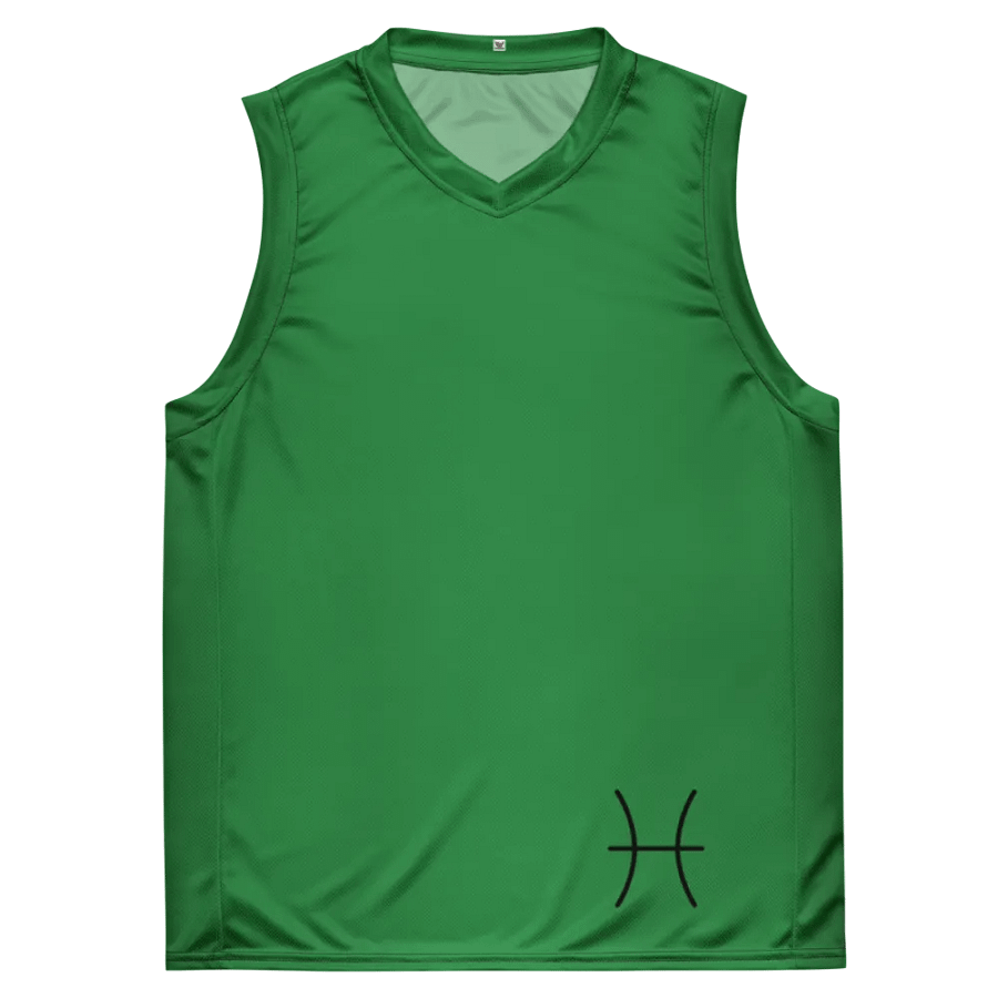 Pisces Symbol Green All-Over Print Basketball Jersey product image (2)