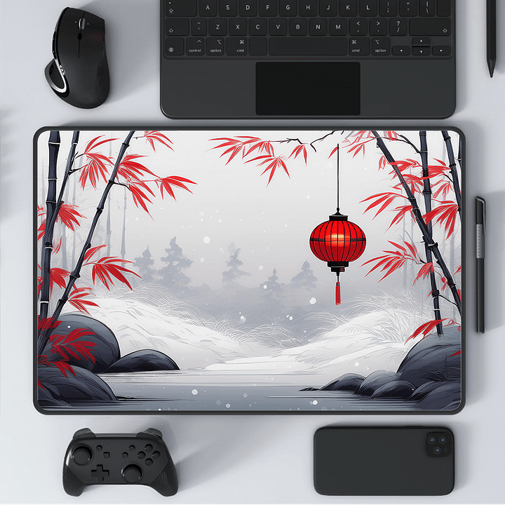 Snowy Lantern Large Mouse Pad (12 x 18) product image (1)