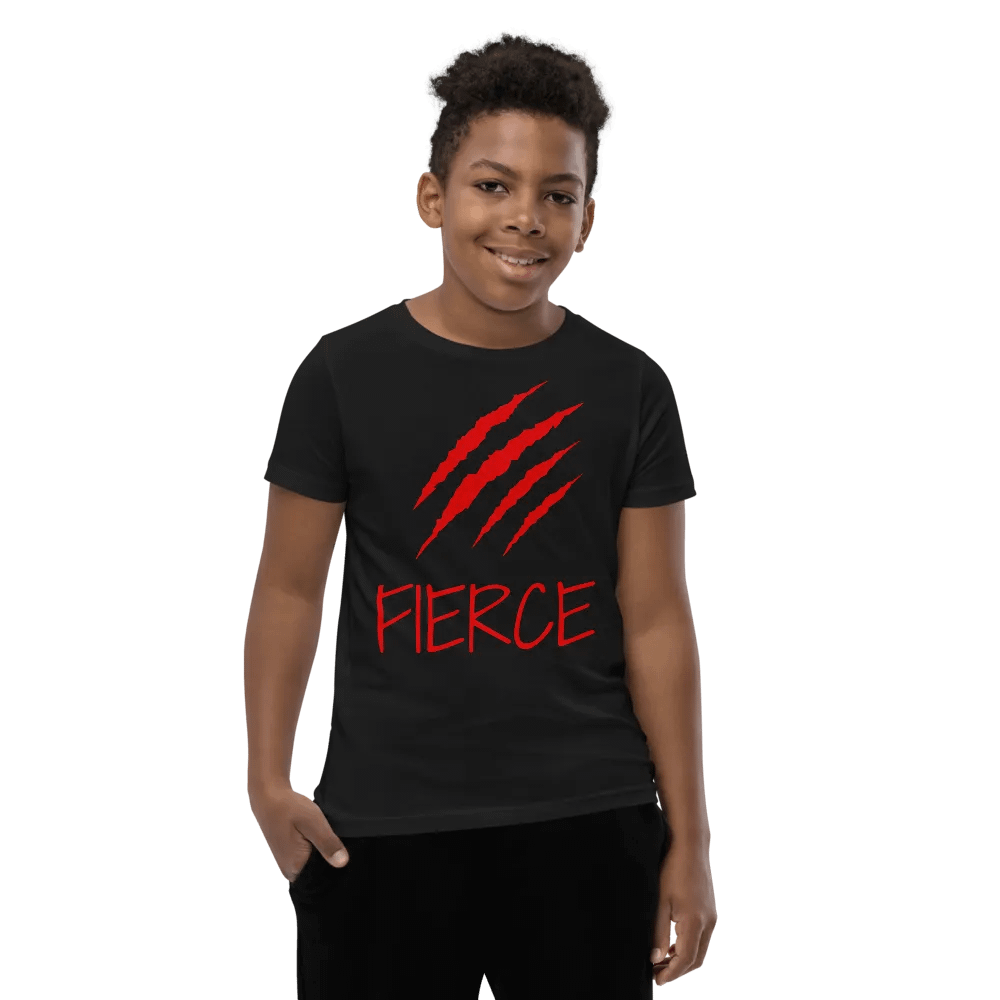 Kids 'Fierce' T-Shirt with Bold Cat Scratch Design - Unleash Their Wild Side