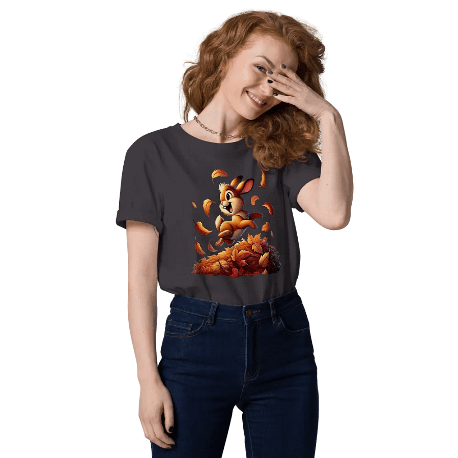 Autumn Leaves Bunny Organic Unisex T-Shirt product image (176)