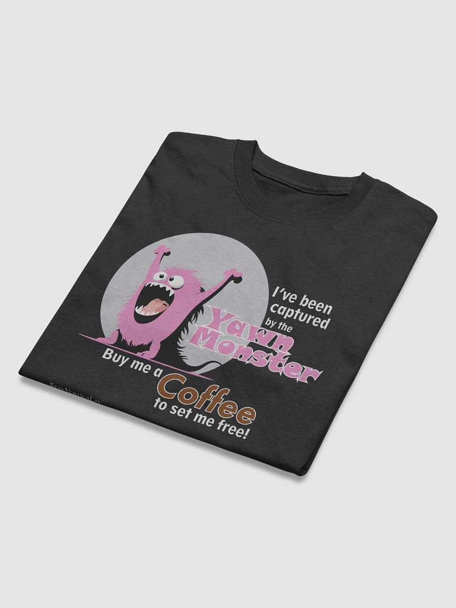 Pink Yawn Monster Buy Me a Coffee dark t-shirt product image (4)