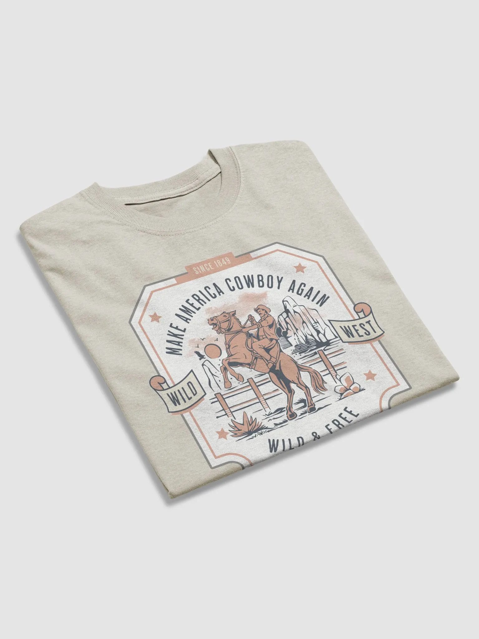 Cowboy Wild West Heavyweight T-shirt product image (27)