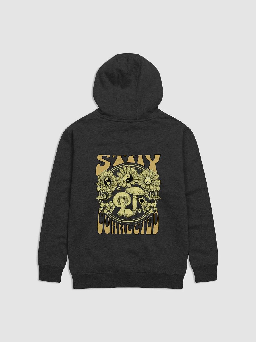 Stay connected mushrooms, peace and love hoodie - print on back. product image (1)