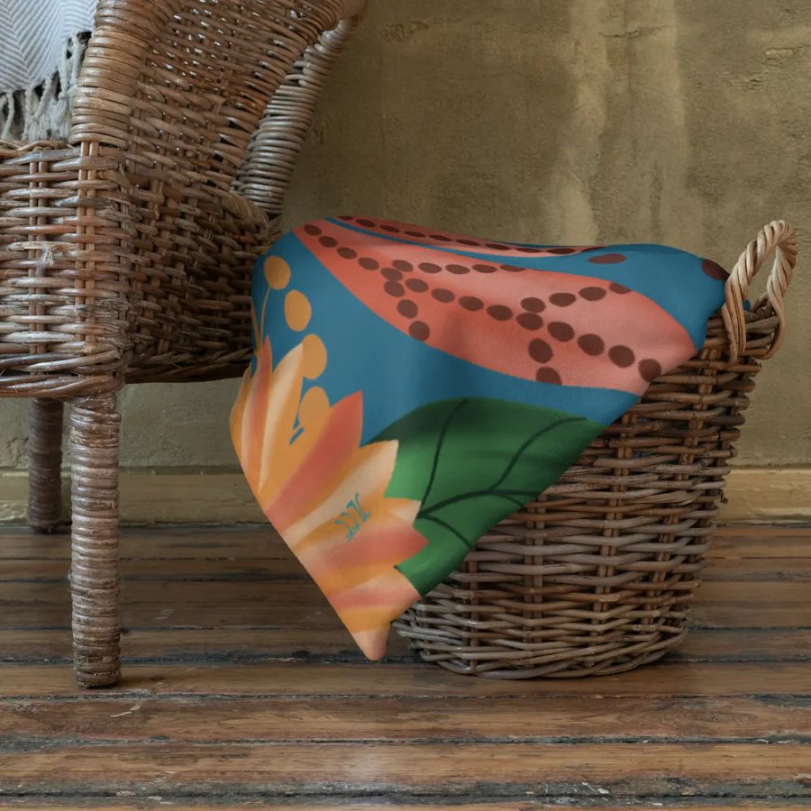 El Yunque Blue Floral Blanket product image (22)