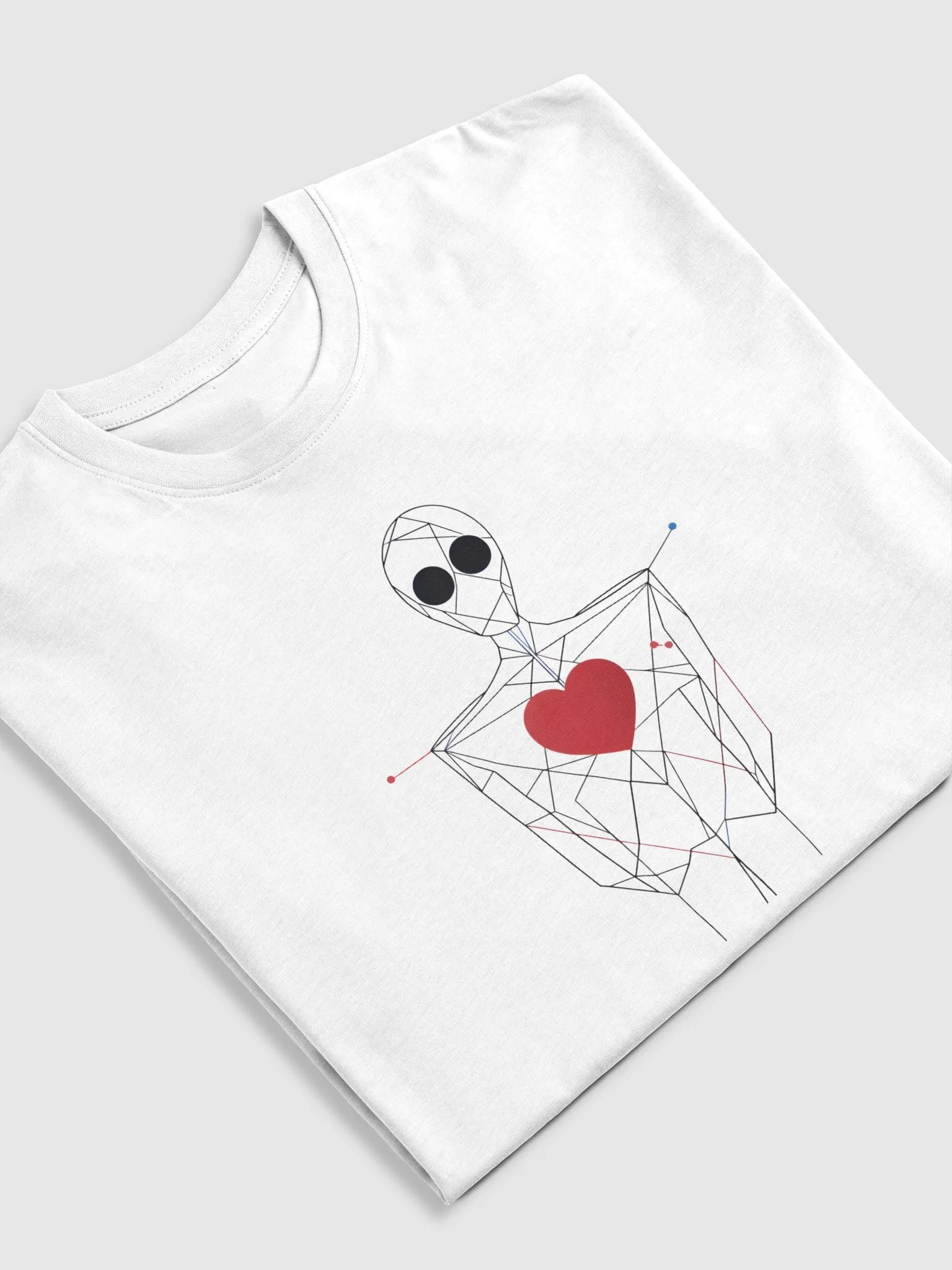 Minimal Line Art Man with Red Heart T-Shirt – Elegant and Modern Design Tee product image (20)