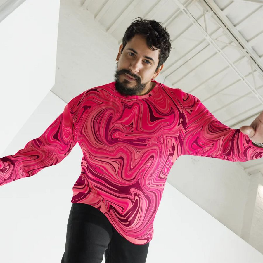 Sweatshirt - Shades of Magenta Pink Digital Fluid Art product image (11)