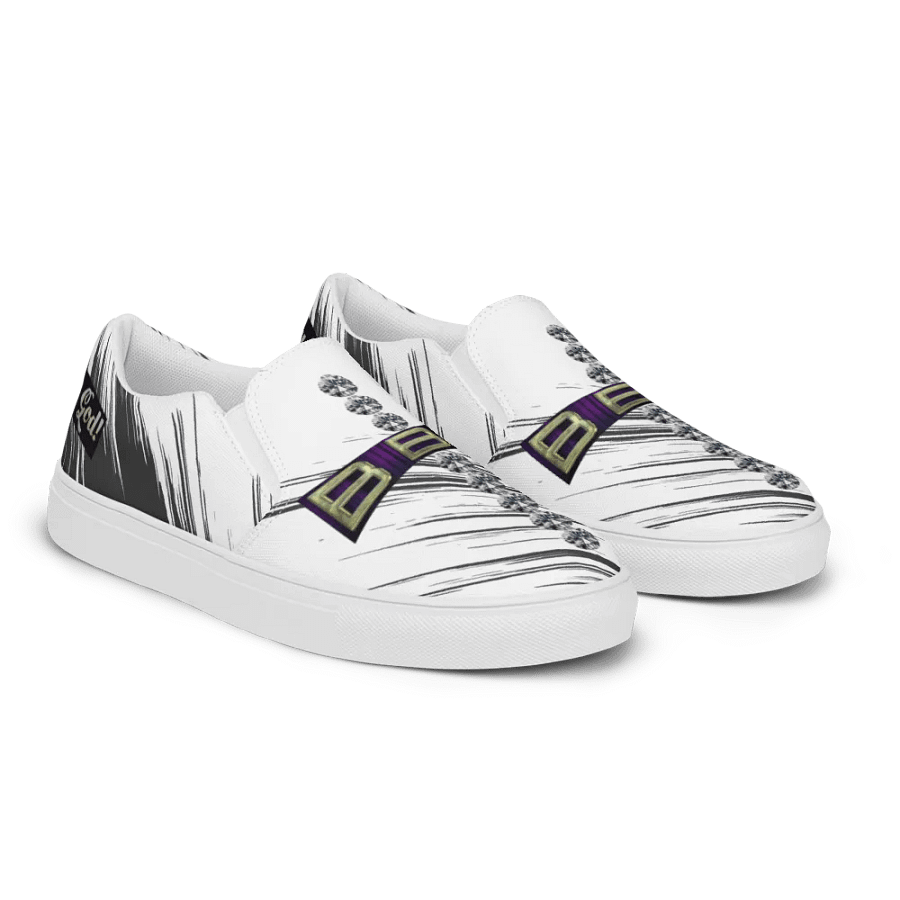 BBG White with Black Swirls Diamond Cross Women's Slip On product image (10)
