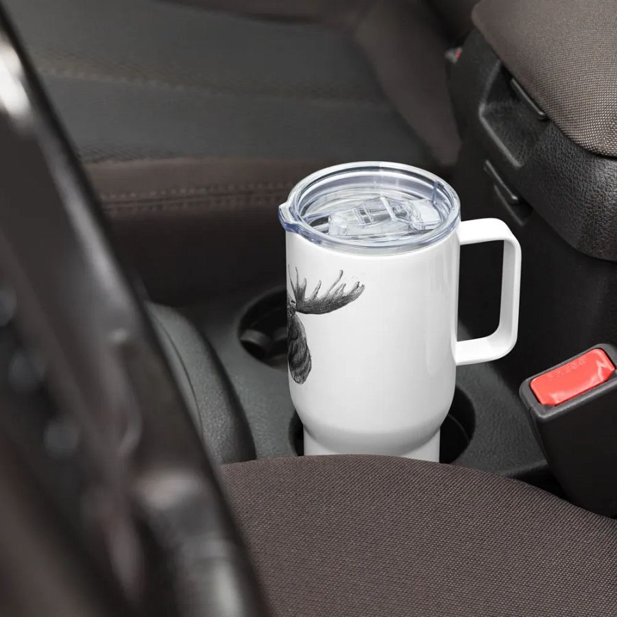 Moose Drawing Travel Cup product image (7)