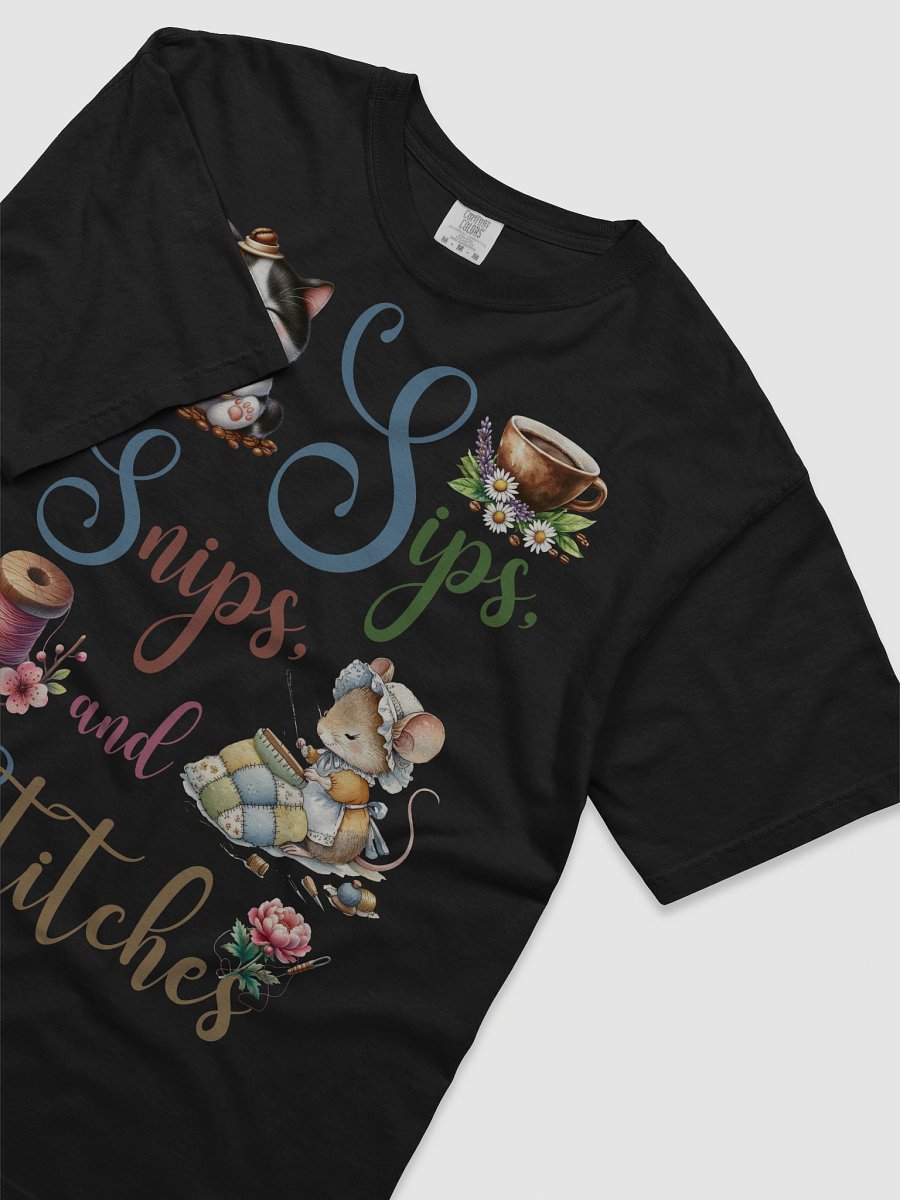 Sips Snips and Stitches Cat Lover T-Shirt product image (2)