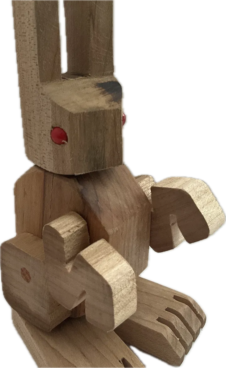 Wooden Bunny Figurines (6” x 2 1/4” x 3 1/4”) product image (1)