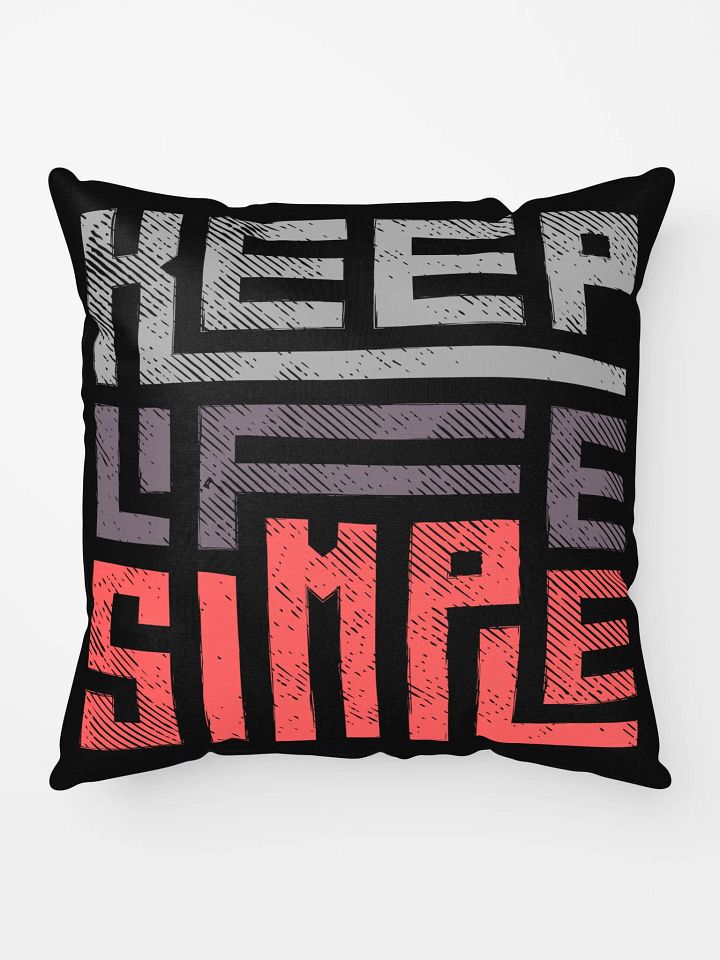 'Keep Life Simple' Black Pillow product image (1)