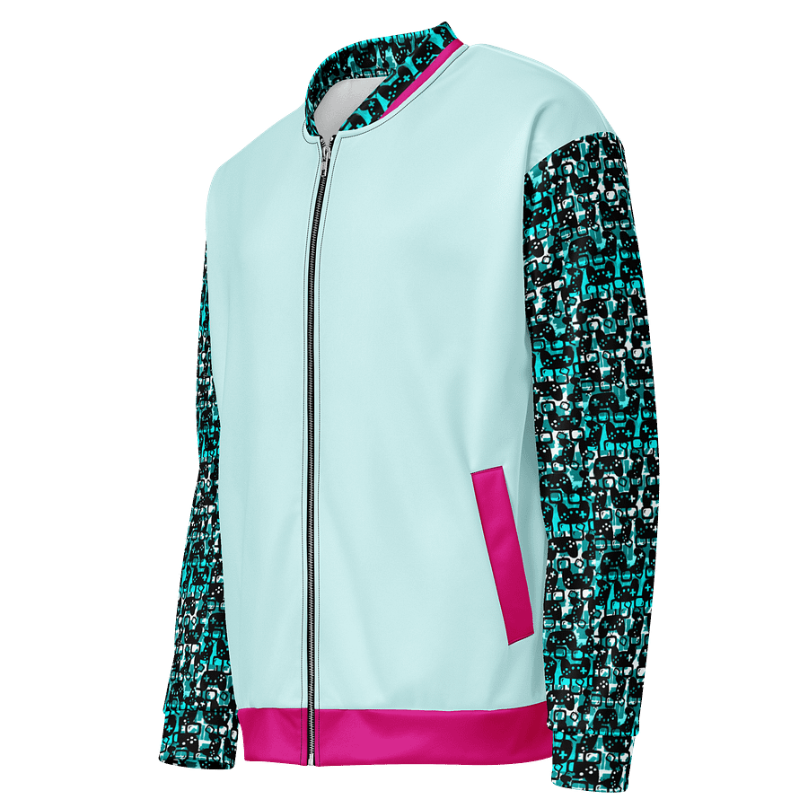 Experience Stories Unisex Bomber Jacket (Teal, Pink, and Black) product image (3)
