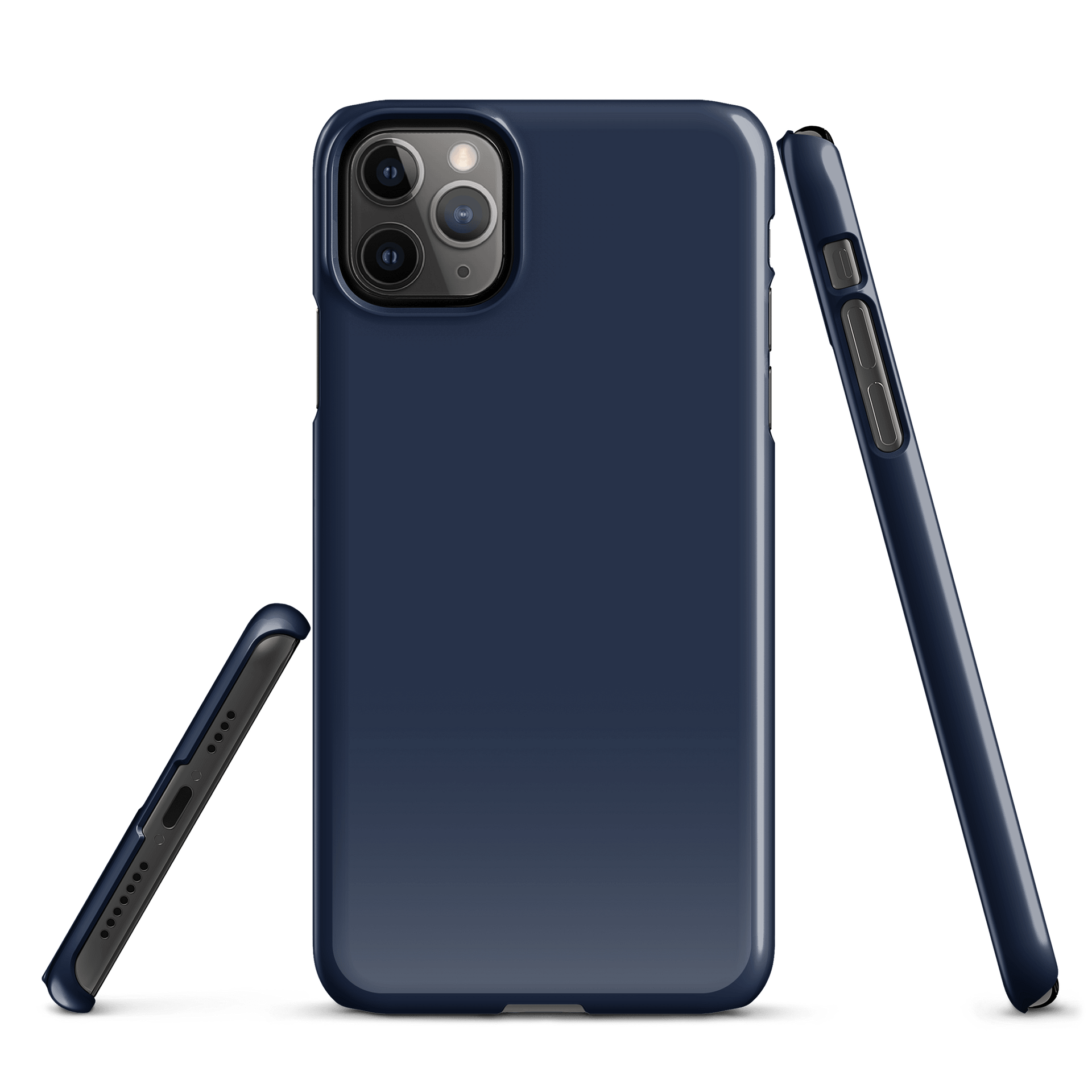 Navy Blue Solid Colour iPhone® Glossy Snap Case product image (1)