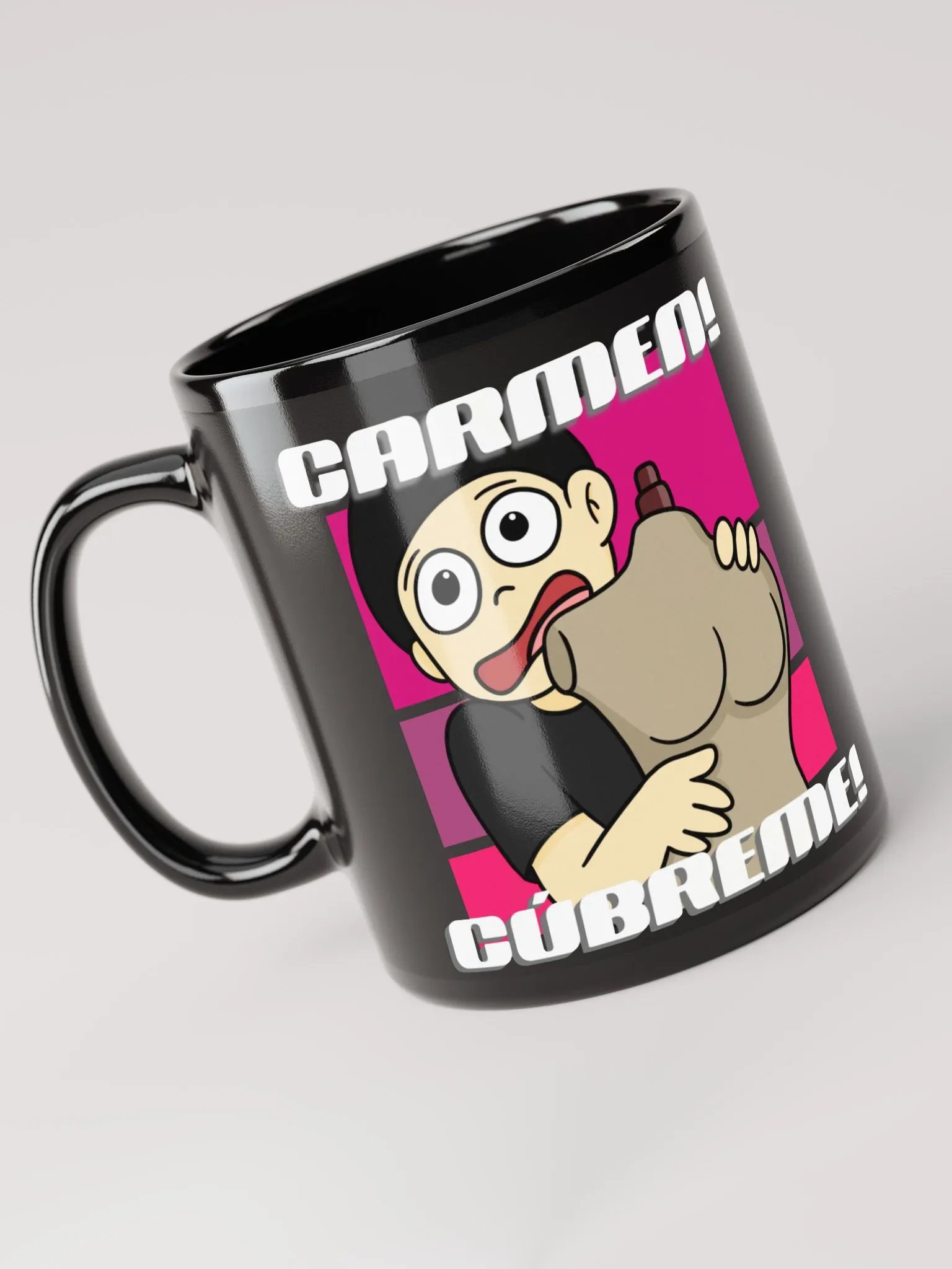 ¡Carmen Cúbreme! | Taza Negra Brillante product image (5)