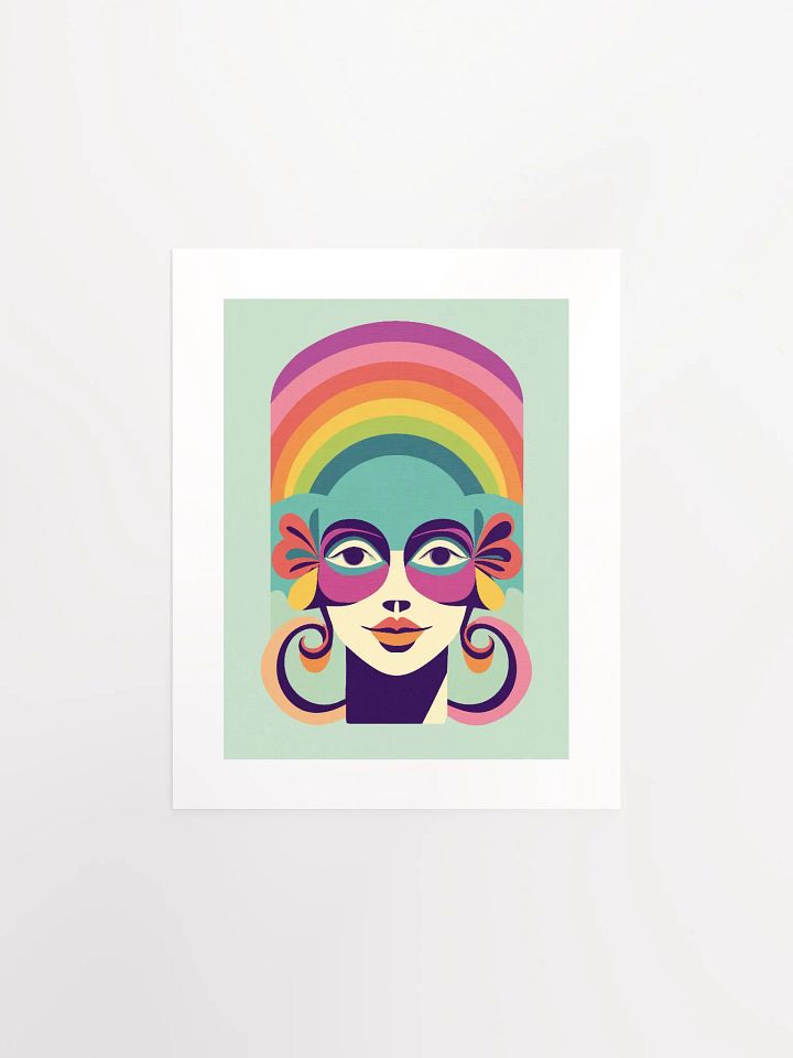 She Thinks In Rainbows Midcentury Portrait - Print product image (1)