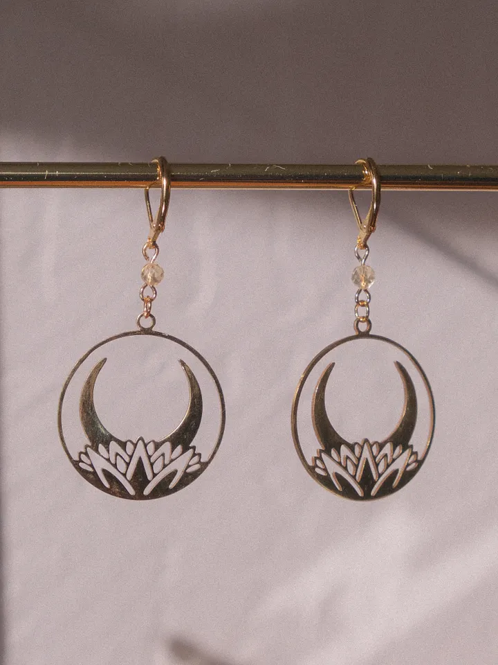 Lotus moon - Citrine earrings product image (2)